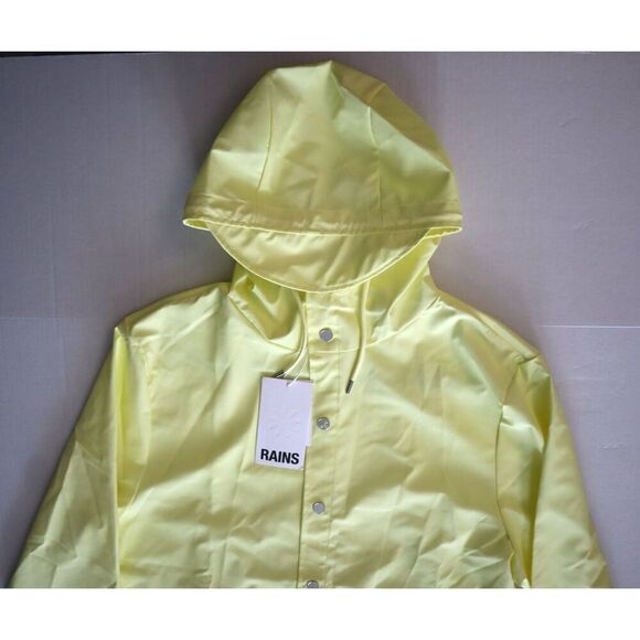 RAINS 12010 Unisex Sz M Straw Yellow Shell Waterproof Rain Jacket - Picture 11 of 14